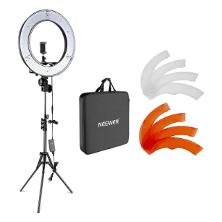 Neewer カメラ写真ビデオ用照明セット　18インチ/48cm外部55W 5500K調光LEDリングライト、ライトスタンド、スマートフォン、Youtube、自撮り撮影などに